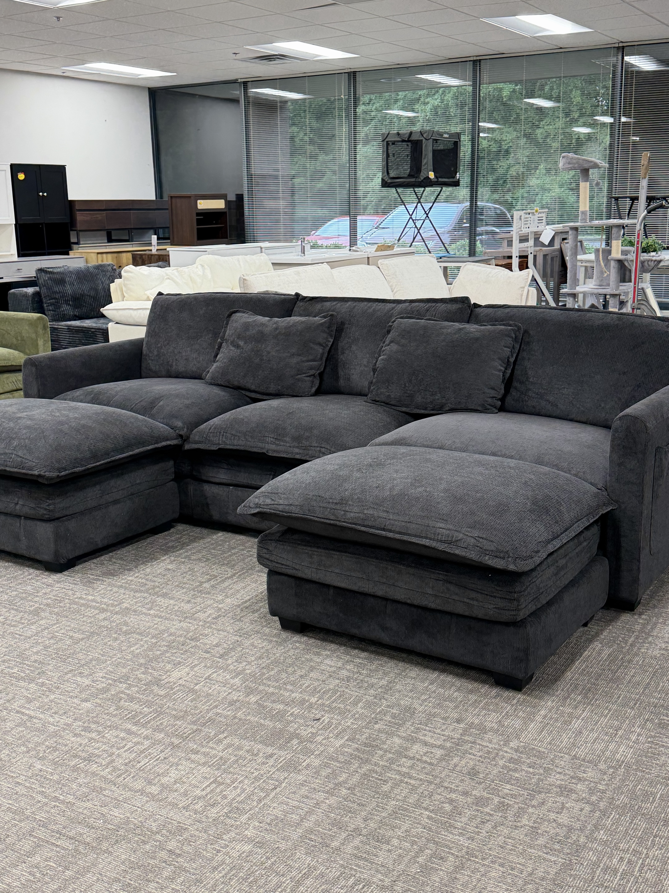 Dark Gray Double-Chaise Sectional Sofa – view 2