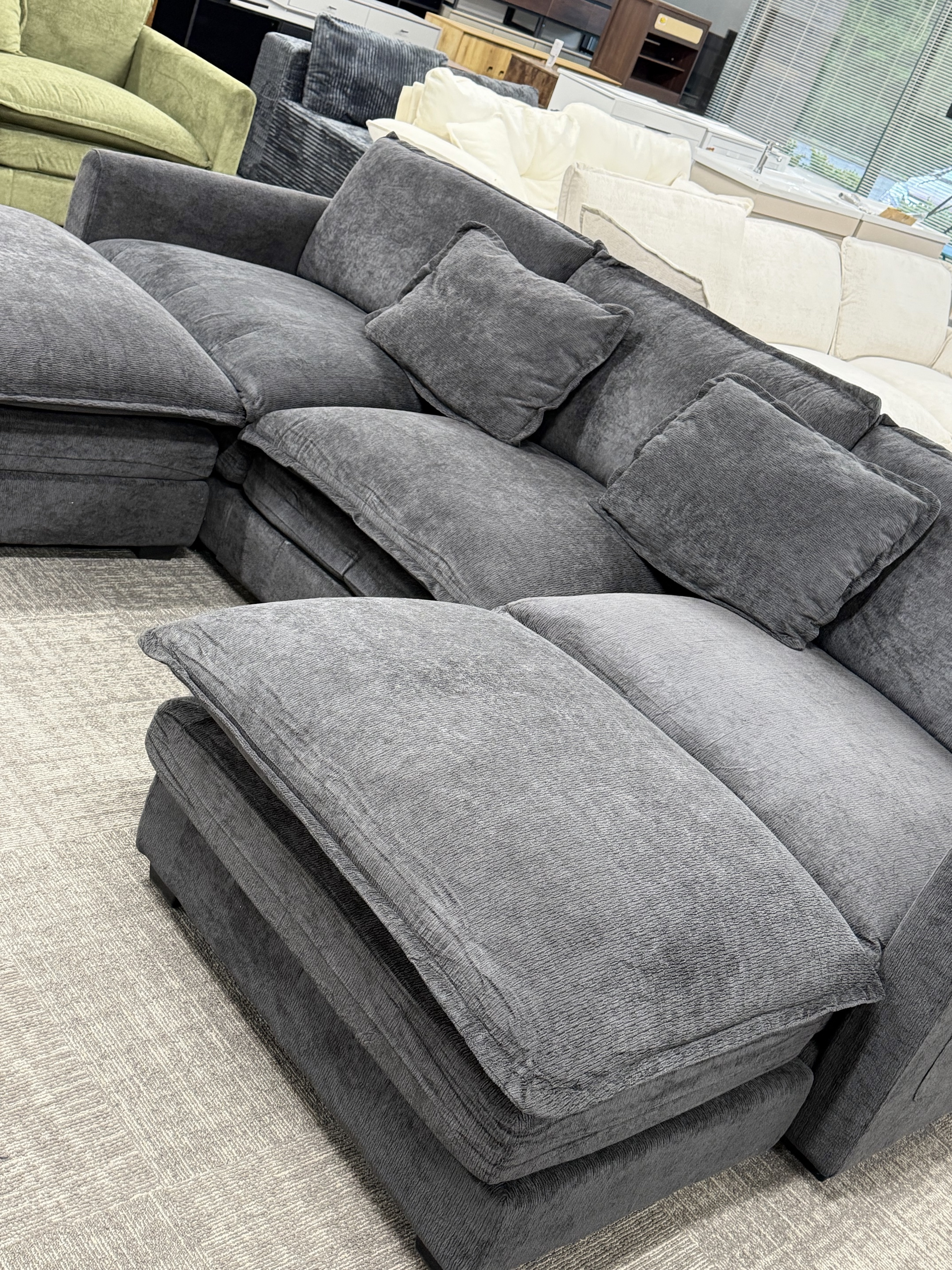 Dark Gray Double-Chaise Sectional Sofa – view 5