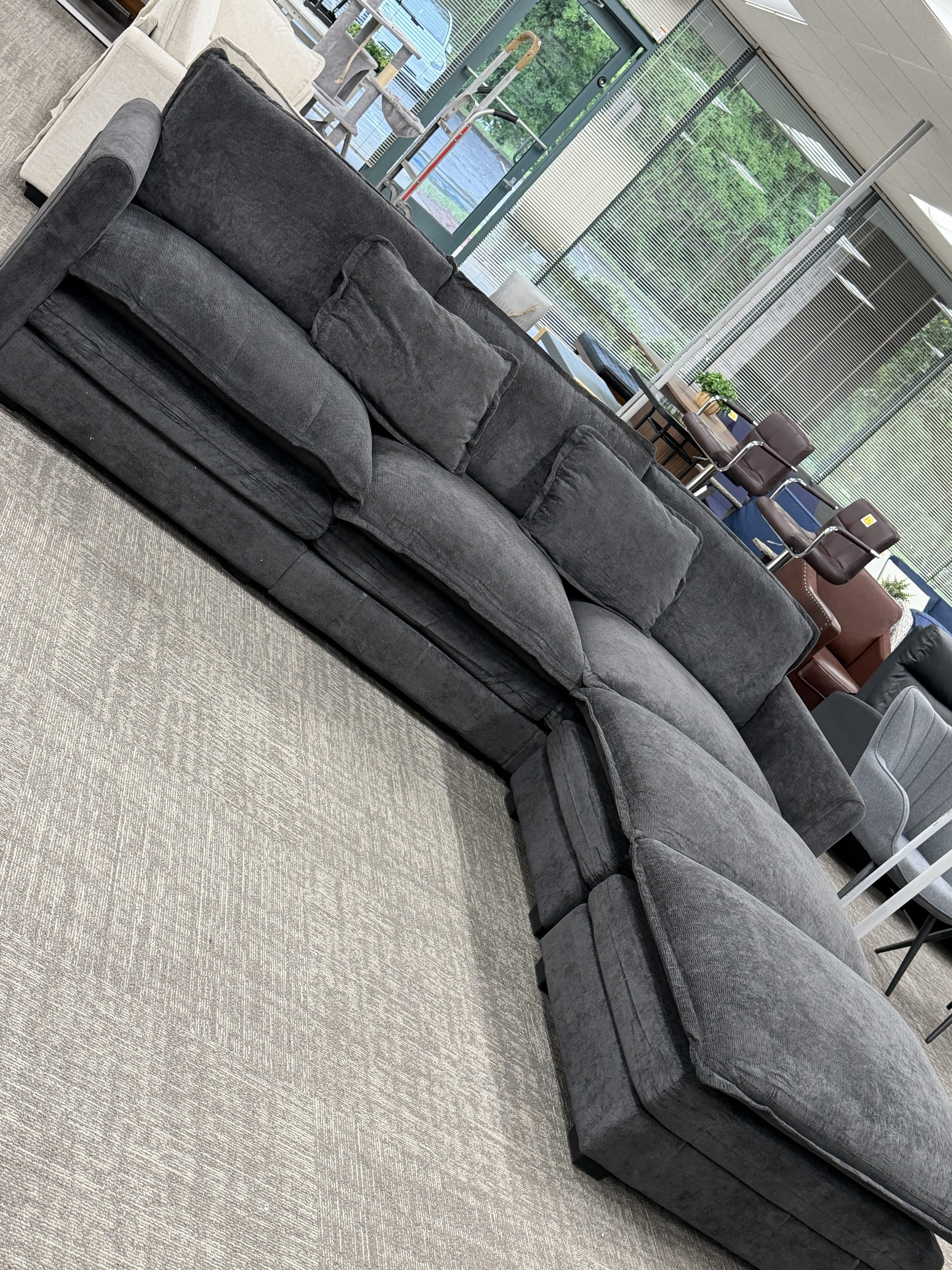 Dark Gray Double-Chaise Sectional Sofa – view 6