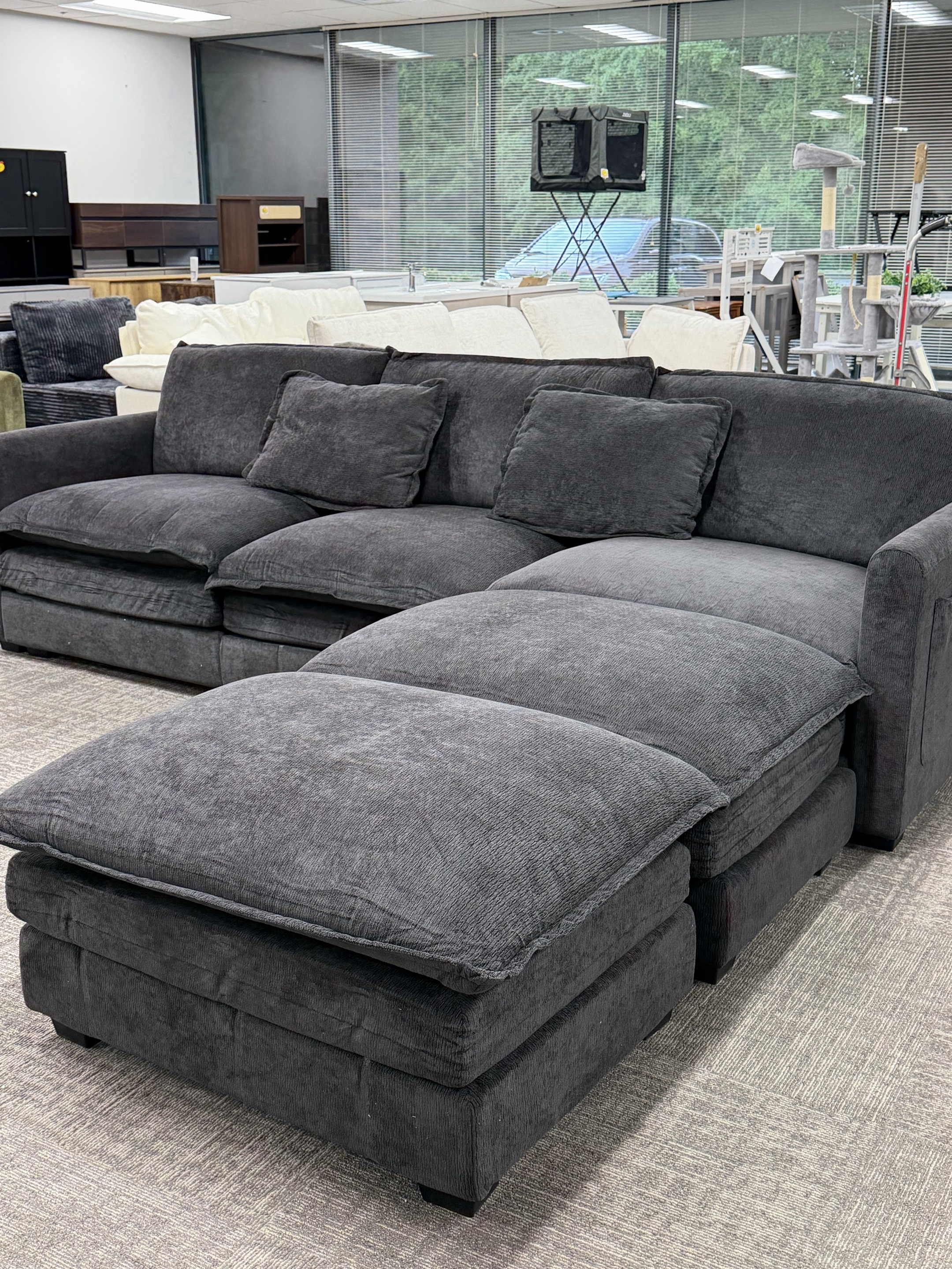 Dark Gray Double-Chaise Sectional Sofa – view 4