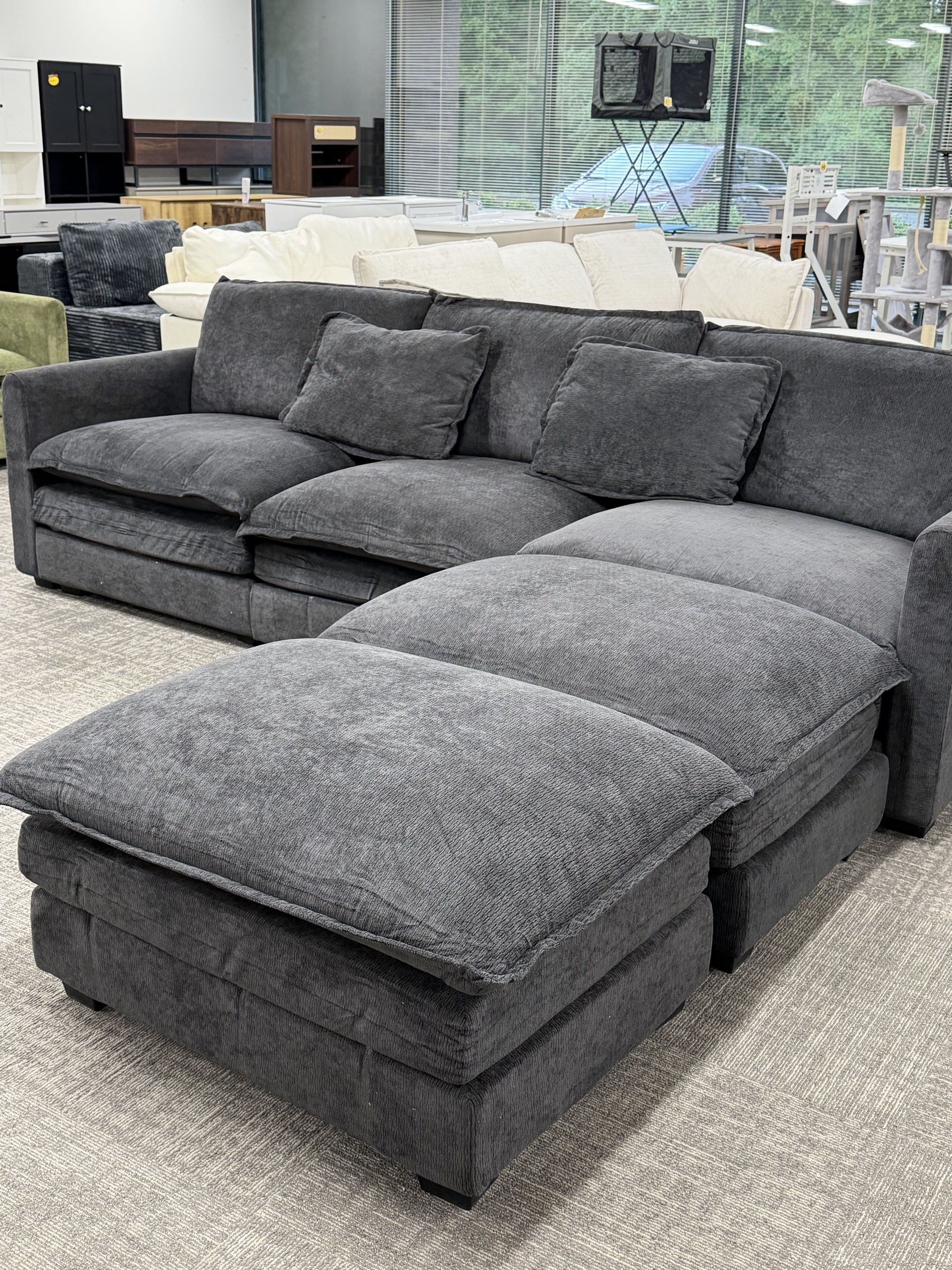 Dark Gray Double-Chaise Sectional Sofa – view 3