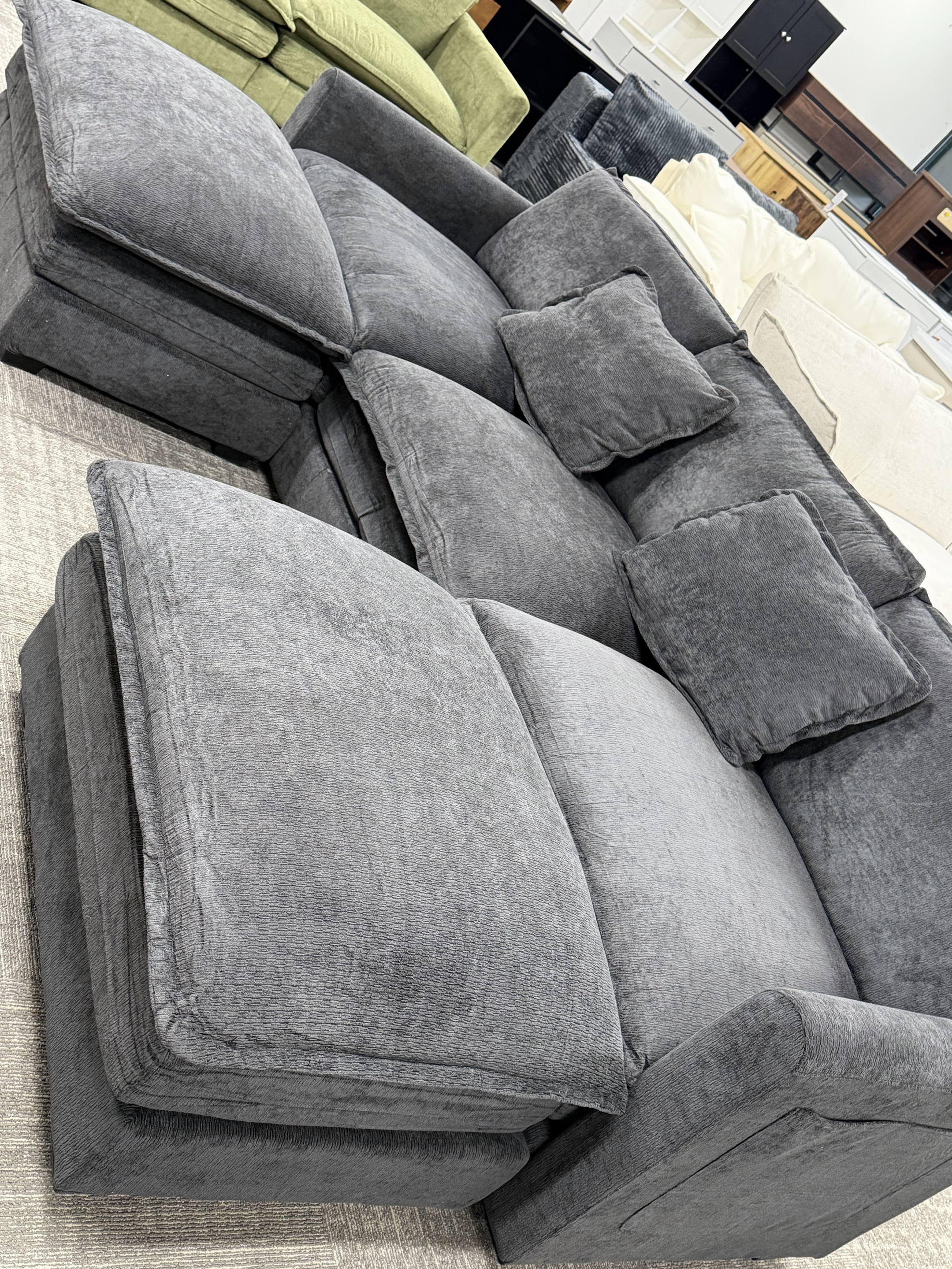 Dark Gray Double-Chaise Sectional Sofa – view 7