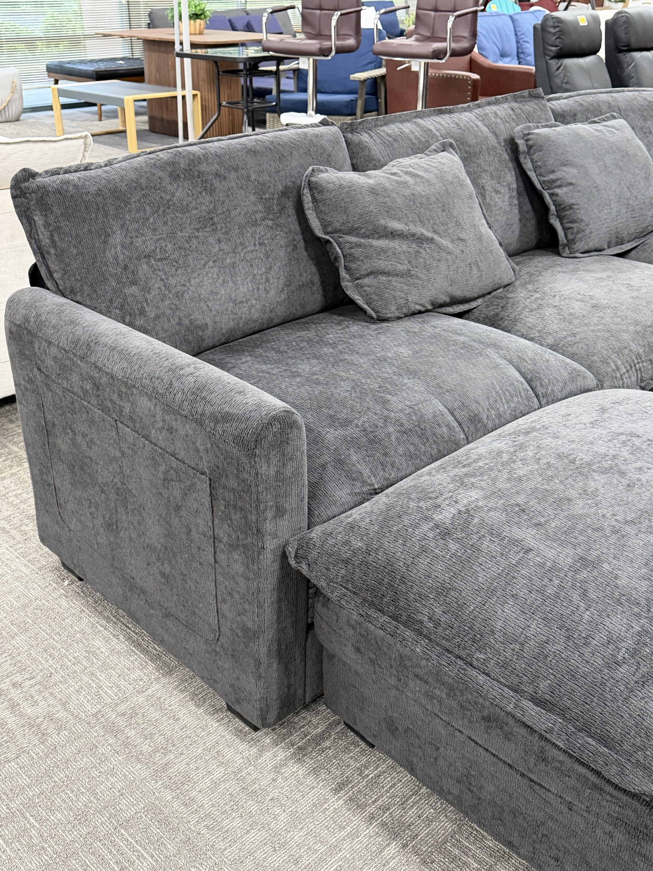Dark Gray Double-Chaise Sectional Sofa – view 8