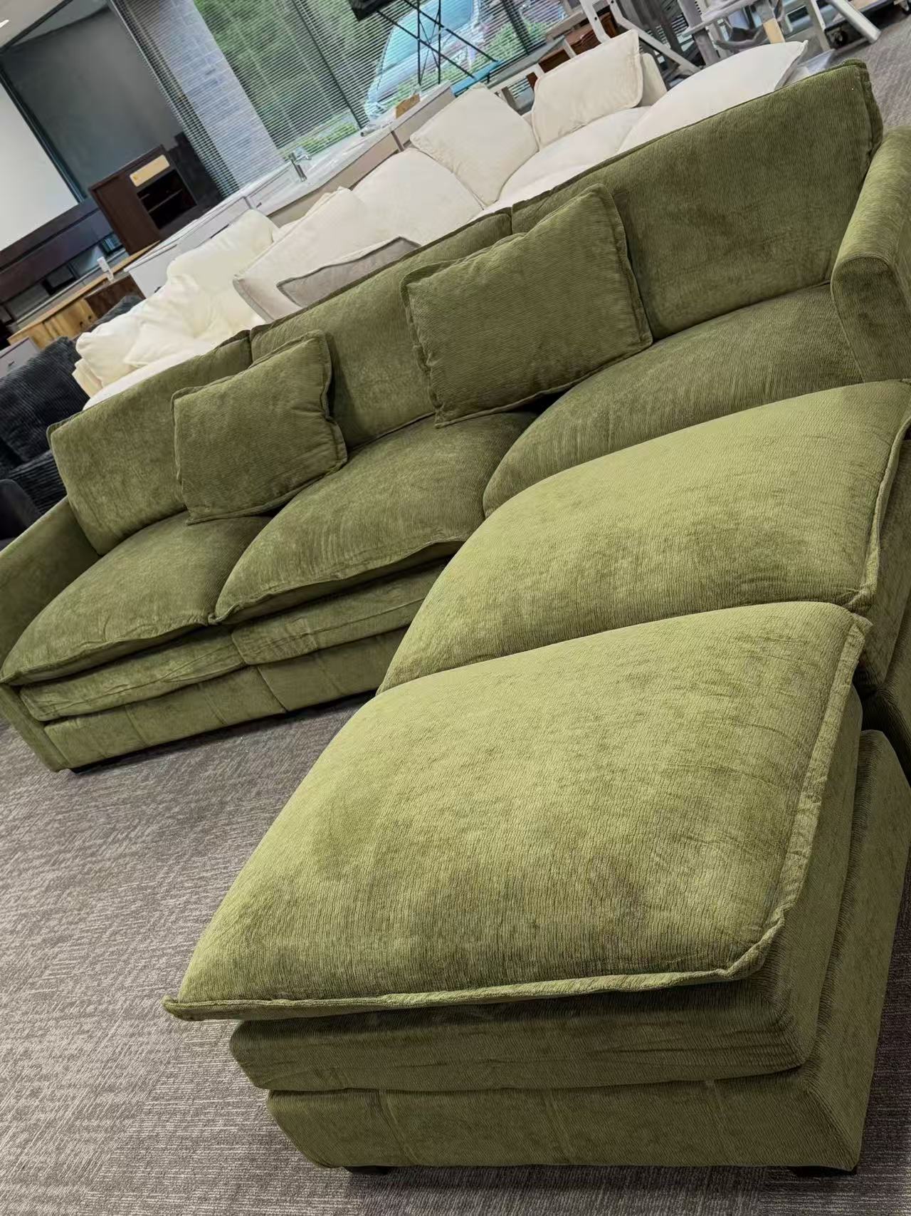 Green Double-Chaise Sectional Sofa – view 3