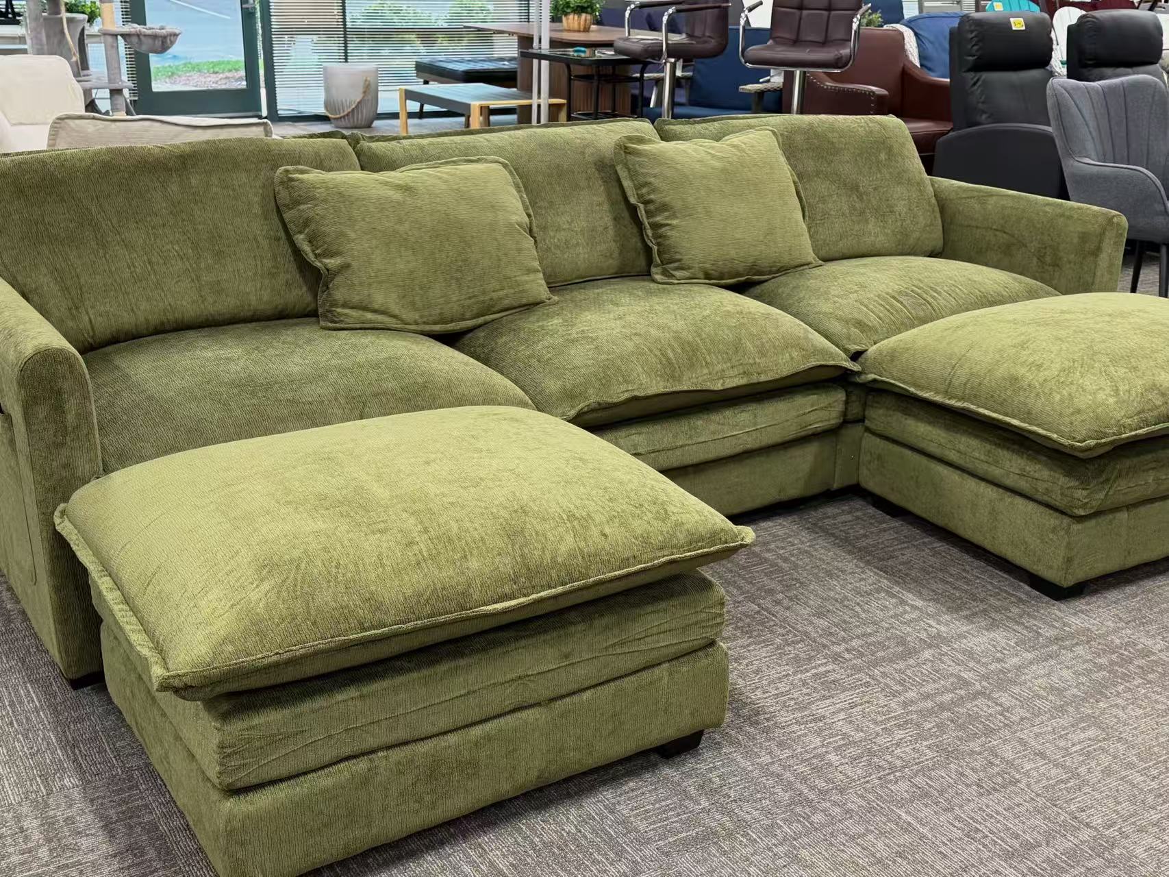 Green Double-Chaise Sectional Sofa – view 2