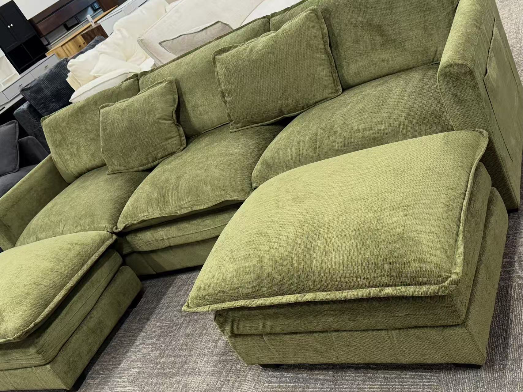 Green Double-Chaise Sectional Sofa – view 6
