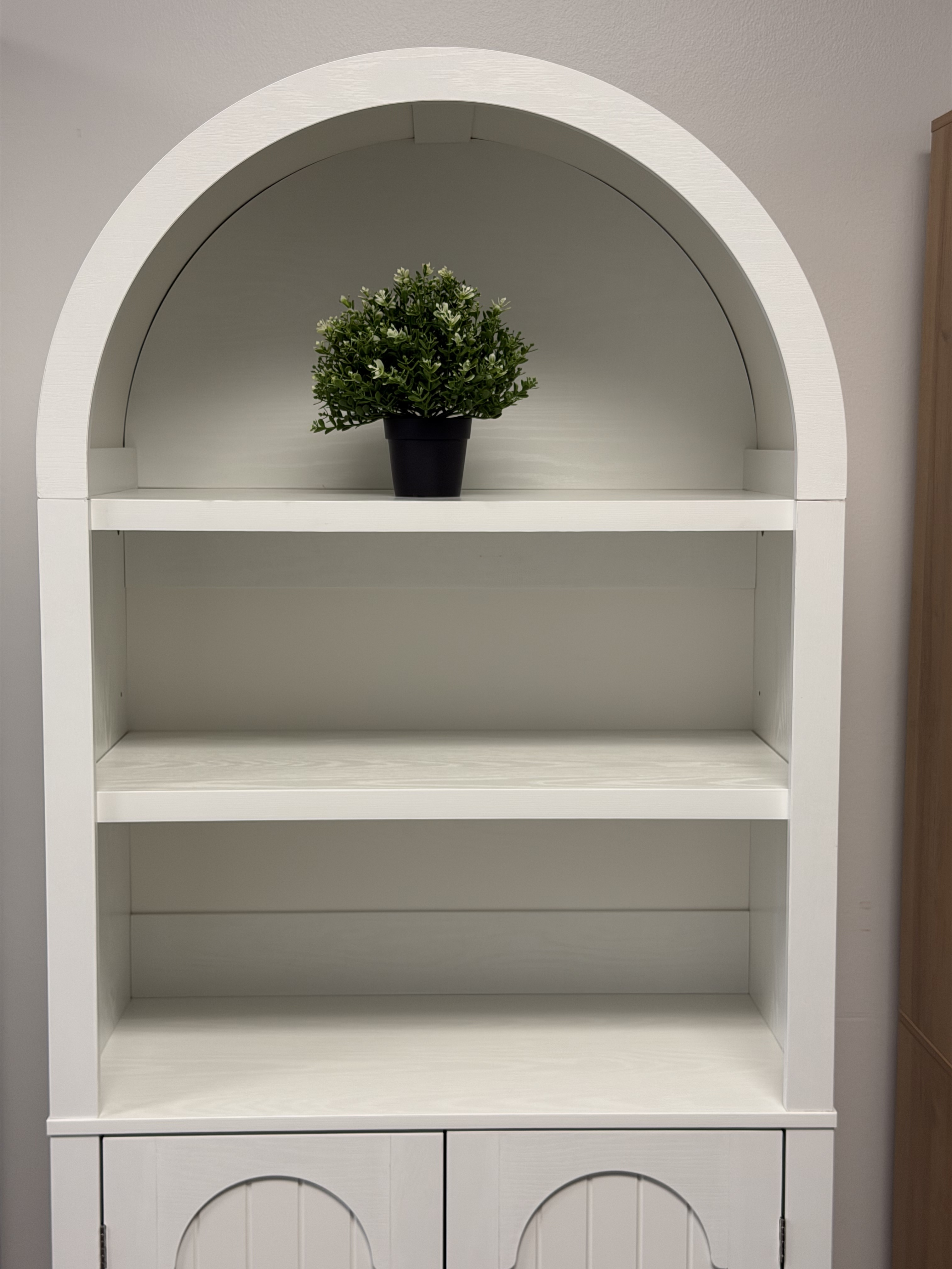 71-Inch White Arched Pantry Cabinet – view 2