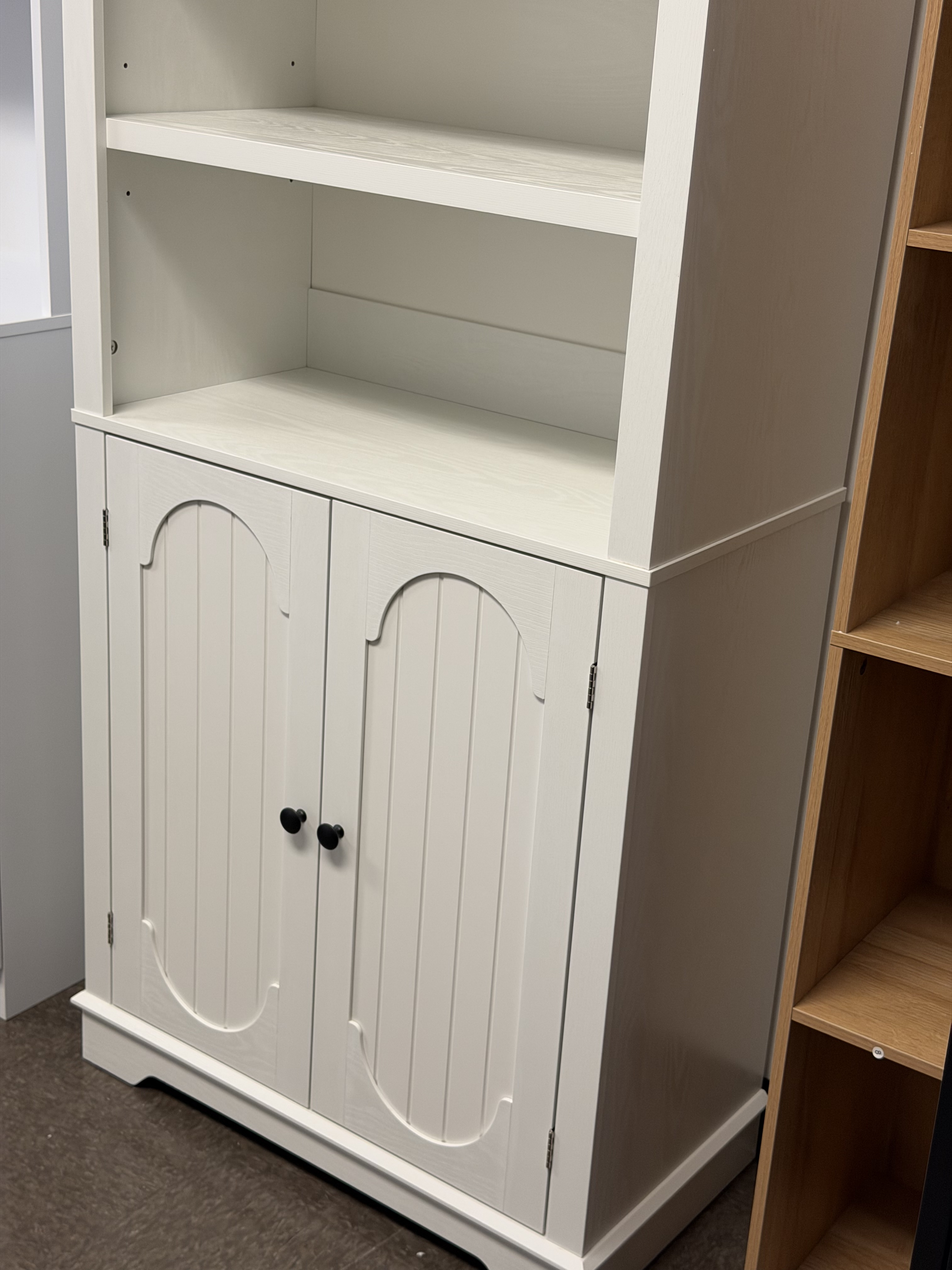 71-Inch White Arched Pantry Cabinet – view 3