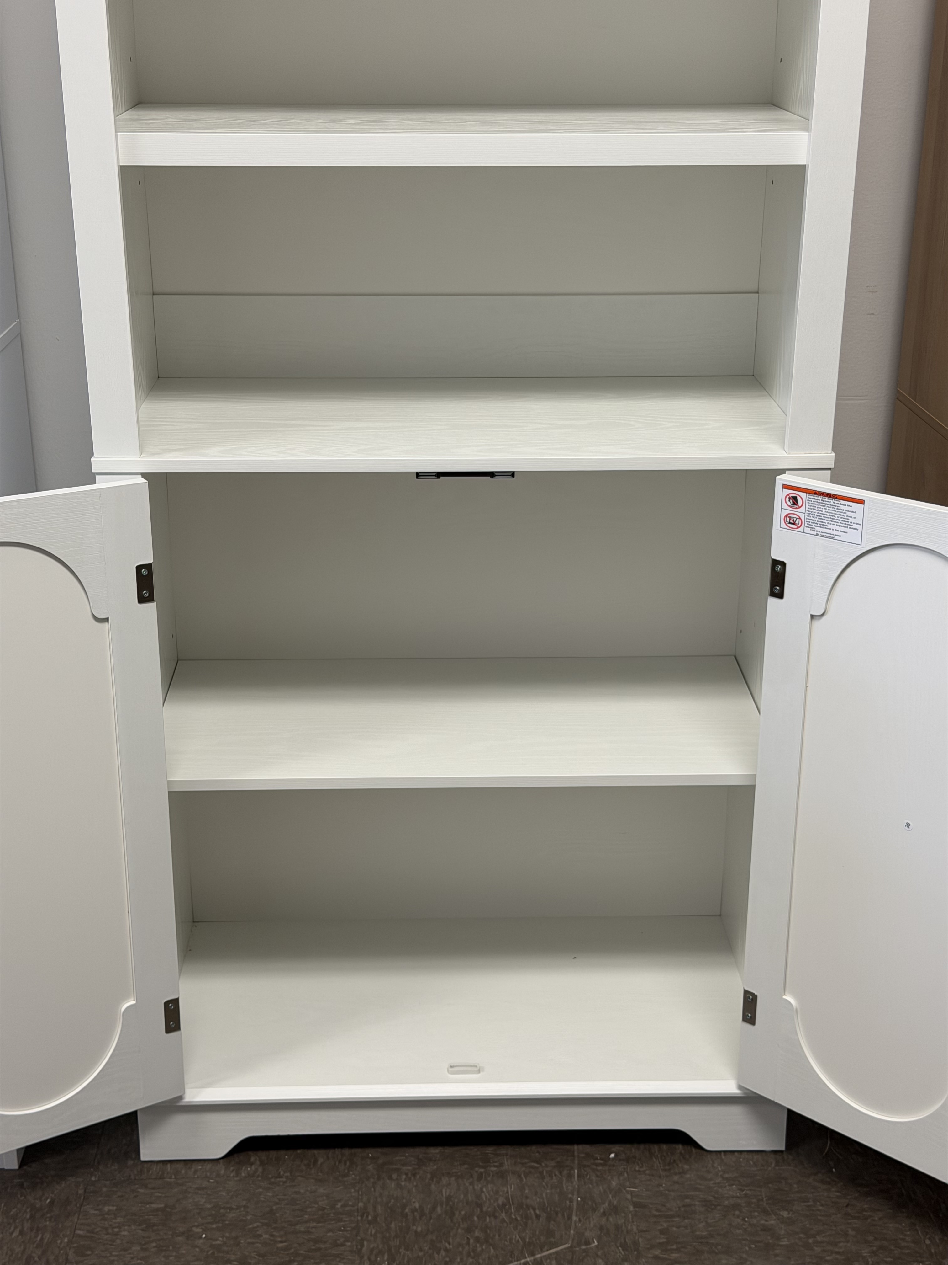 71-Inch White Arched Pantry Cabinet – view 4