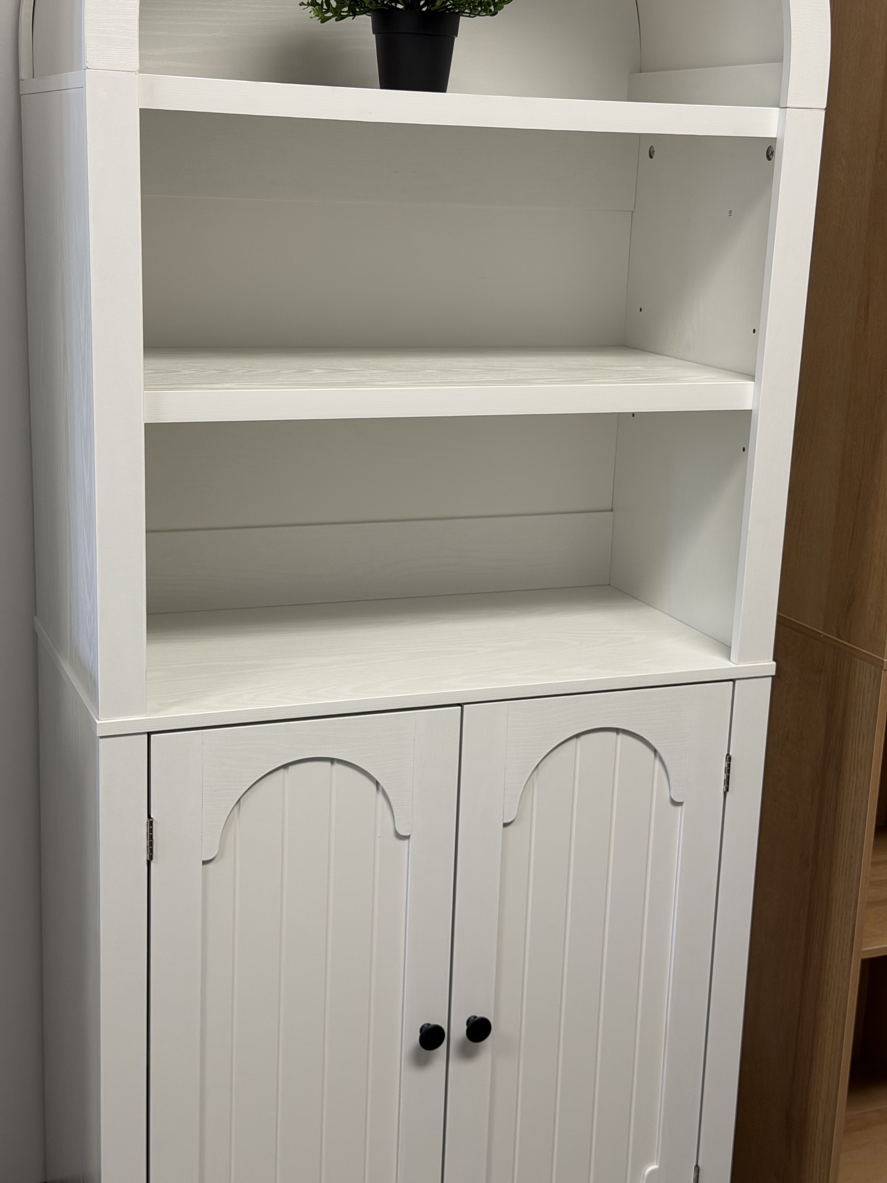 71-Inch White Arched Pantry Cabinet – view 5
