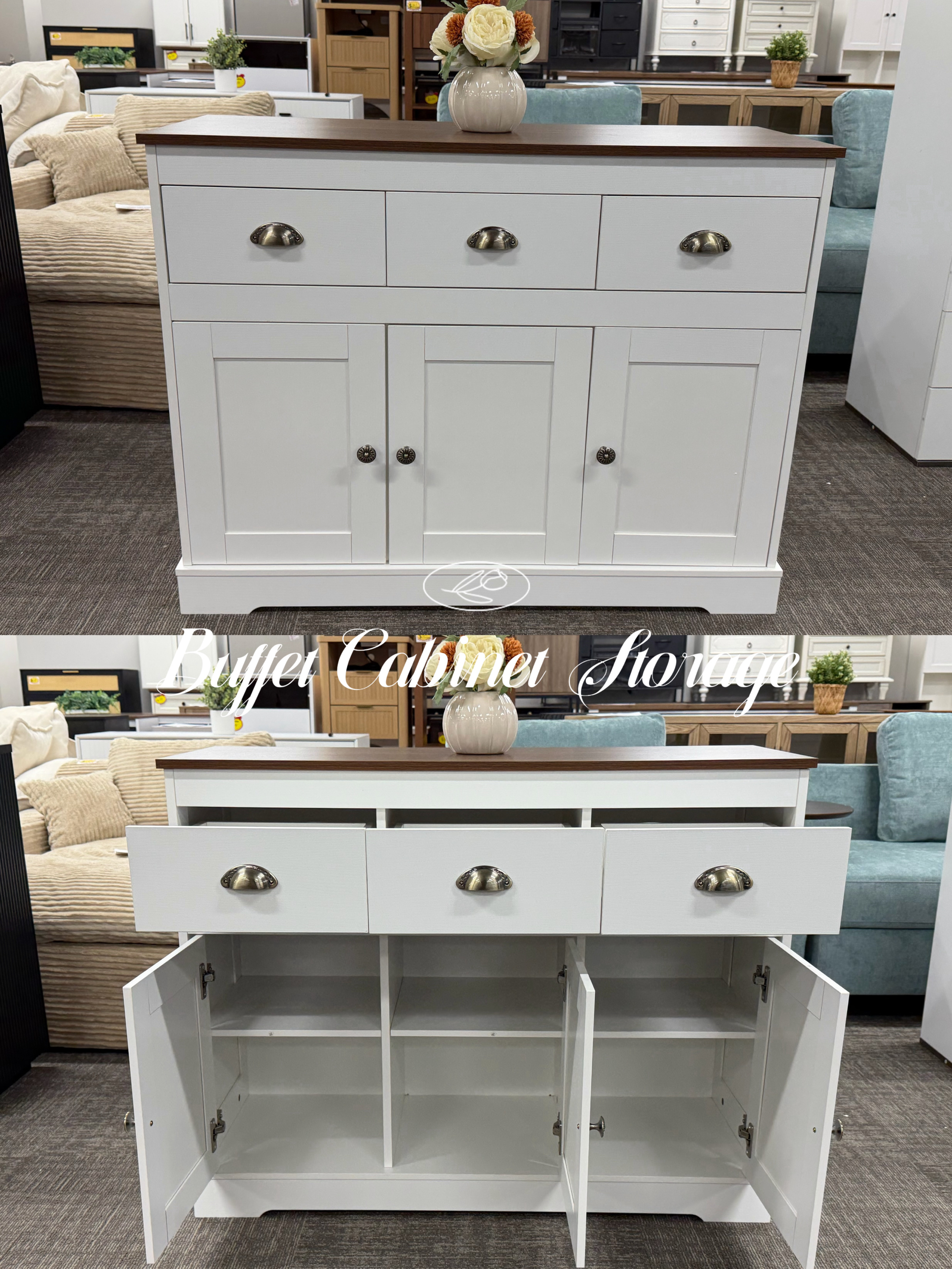 42-Inch White Buffet Cabinet – view 4