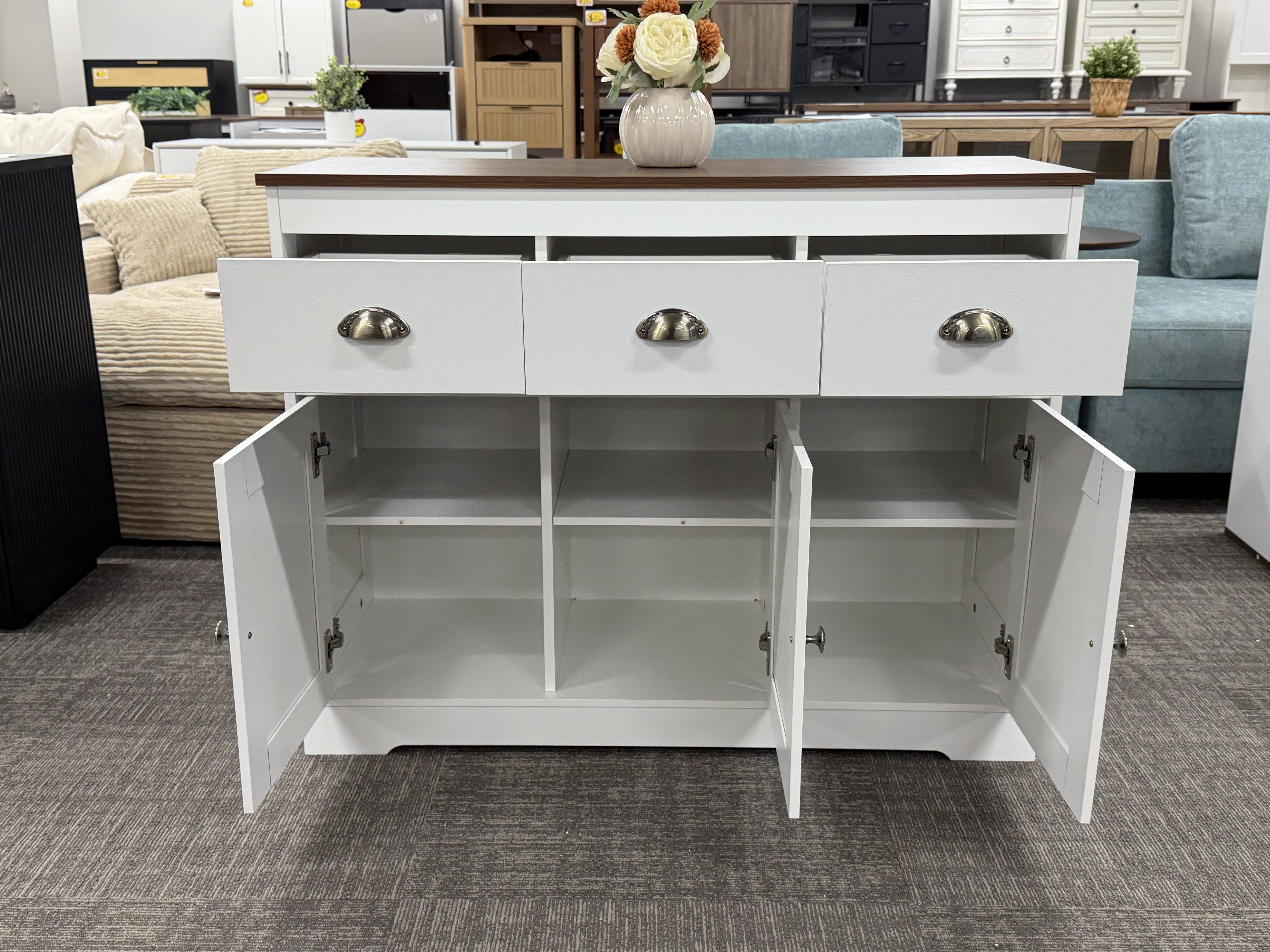 42-Inch White Buffet Cabinet – view 2