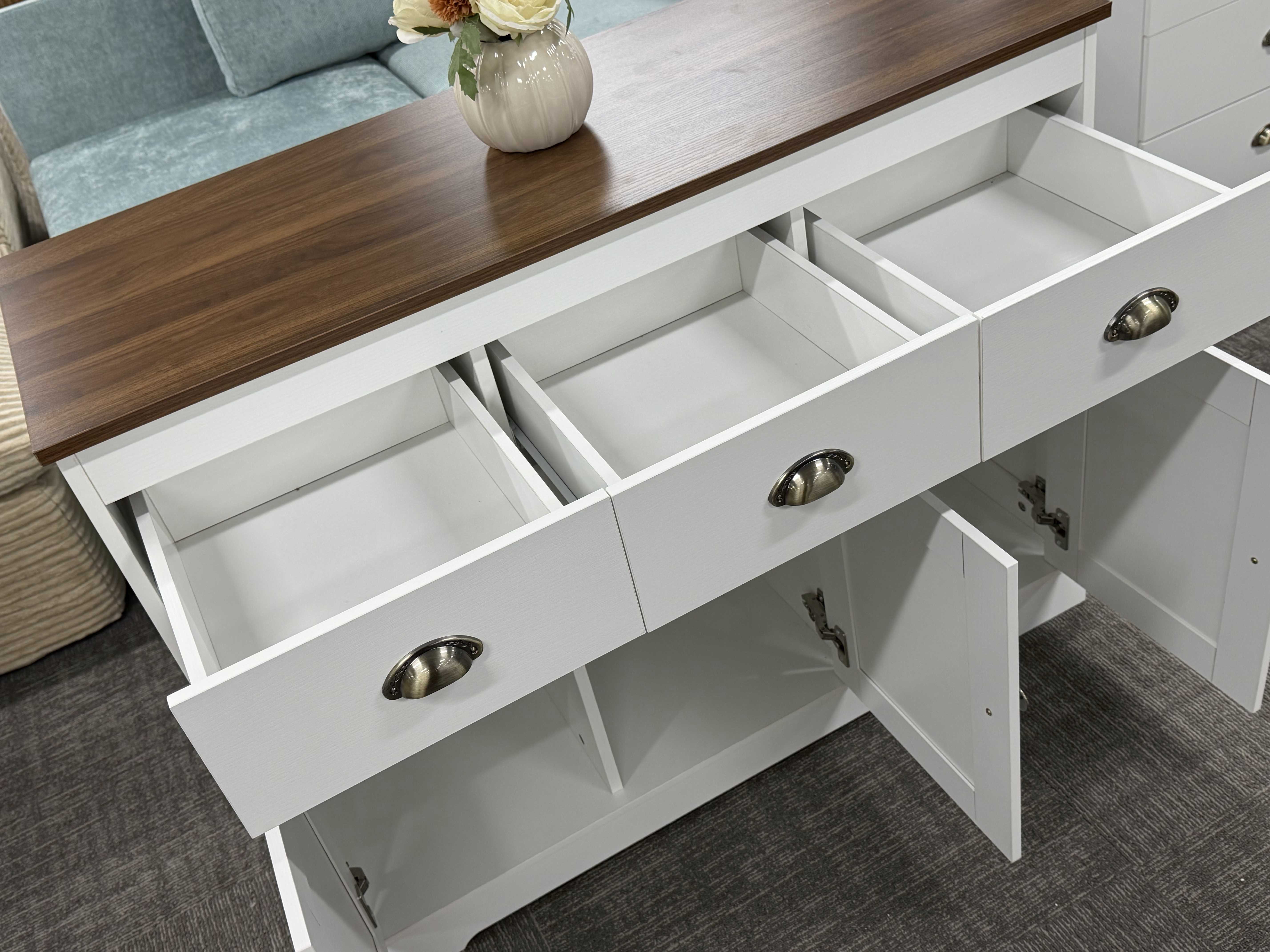 42-Inch White Buffet Cabinet – view 3
